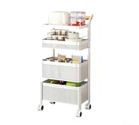 Chariot de rangement fin à roulettes, étagère mobile étroite, utilitaire de cuisine sur pied pour légumes côté réfrigérateur (6 niveaux, blanc)