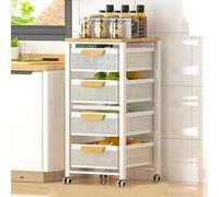 Chariot de rangement fin à roulettes, organisateur en métal pour salon et cuisine, design peu encombrant avec paniers coulissants, étagères multifonctions pour un rangement et une organisation faciles
