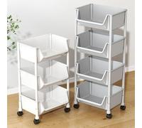 Chariot de rangement fin à roulettes pour cuisine - Multi-usage - Compact - Pour salle de bain et légumes - Design peu encombrant pour les petites surfaces