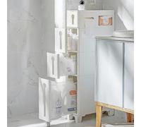 Chariot de rangement fin à roulettes pour salle de bain - Nizer étanche avec tiroirs coulissants pour chambre à coucher ou salon Design compact utilitaire polyvalent pour la maison