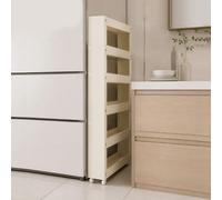 Chariot de rangement fin, organiseur de cuisine extractible avec roulettes, support à roulettes en acier au carbone pour espaces étroits, salle de bain, buanderie, côté réfrigérateur