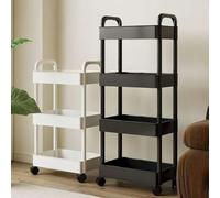 Chariot de rangement maquillage à 3 étages, chariot multifonction indépendant en plastique avec plateau rotatif, facile à assembler, convient pour le bureau, la salle de bain, la cuisine, le garde-man