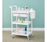 Chariot de rangement mobile à 3 étages avec tiroir et poubelle Idéal pour les salons de beauté, les spas et les cliniques de chirurgie esthétique