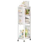 Chariot de rangement mobile à roulettes - Chariot d'épices de cuisine à 4 niveaux - Étagère mobile avec roulettes - Chariot de cuisine pour outils de jardin
