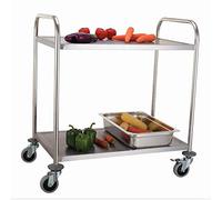 Chariot de rangement mobile en acier inoxydable avec roue de frein, durable, facile à nettoyer, facile à déplacer, convient pour restaurants, dépôts, bureaux, kitche