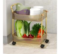 Chariot de rangement mobile en acrylique avec roues verrouillables à 2 niveaux pour salle de bain et cuisine, chariot utilitaire polyvalent pour la maison et le bureau
