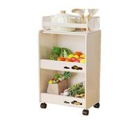 Chariot de Rangement Mobile en métal Blanc, Petit modèle, à Plusieurs Niveaux, pour Salon, Cuisine et Salle de Bain. Cadre renforcé, idéal pour Les collations. Durable (14,6 x 11 x