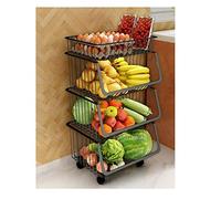 Chariot de rangement mobile pour cuisine, organiseur multicouche avec roulettes, étagère facile du sol au plafond pour garde-manger