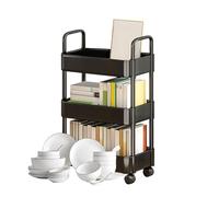 Chariot de rangement multifonction à 3 niveaux avec poignée et organiseur, rangement mobile durable | Parfait pour organiser la cuisine, le salon, le garage