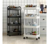 Chariot de rangement multifonction - Disponible en configurations de stockage à 3/4/5 niveaux, roulettes pivotantes à 360 degrés, organisateur durable et gain de place. Convient pour le bureau, le sal