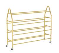 Chariot De Rangement Pour Ballons En Acier Doré, Blanc Et Noir, Pour Ballons N° 4 À 7, Rangement D'Équipements Sportifs, Supports De Basket-Ball Avec Roulettes, Présentoirs, Doré, 140 Cm (55 Po)