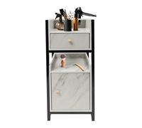 Chariot de rangement pour barbier, table d'appoint avec 2 étagères et porte-sèche-cheveux, armoire de rangement et tiroir, pour coiffeurs, manucures, magasins, salons de massage 34 x 30 x 85 cm