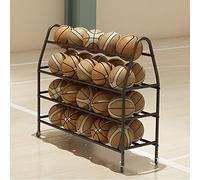 Chariot de Rangement pour équipements de Sport à 4 Niveaux en Acier avec roulettes, Support de Rangement pour Ballons de Basket-Ball pour Garage, Support de Rangement pour Ballons à Roulette