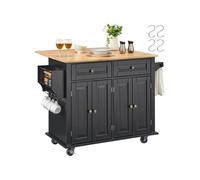 VEVOR Chariot de rangement pour îlot de cuisine avec tiroirs et étagères 90 cm