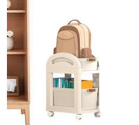 Chariot de rangement pour livres d'apprentissage - Chariot à roulettes à 2 niveaux avec roulettes, solution de rangement pratique, chariot de rangement durable et polyvalent, étagère de rangement