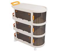 Chariot de Rangement Roulant Chariot Roulant Multifonction Durable avec Poignée, Rangement Pratique pour la Cuisine, la Salle de Bain, Matériau PP de qualité Supérieure (3 Niveaux)