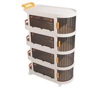 Chariot de Rangement Roulant Chariot Roulant Multifonction Durable avec Poignée, Rangement Pratique pour la Cuisine, la Salle de Bain, Matériau PP de qualité Supérieure (4 Couches)