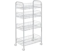 Chariot de rangement sur roulettes - Iris Ohyama - DMC-4 - Blanc - L25 x P40 x H85 cm