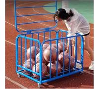 Chariot de rangement verrouillable avec roulettes, organiseur d'équipement de sport empilable robuste avec couvercle, support en métal pour ballons de basket-ball et ballons de football pour école