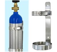 Chariot de réservoir d'oxygène en acier inoxydable, porte-cylindre avec boucle de sécurité et base monobloc, convient aux réservoirs de 2/2,8/4 L, peut contenir un réservoir de 4 L (14,5 cm) pour un