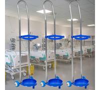 Chariot de réservoir d'oxygène portable avec deux roues pour un transport facile, support de sol robuste pour un rangement sûr, idéal pour les installations médicales, un usage domestique et les