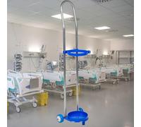 Chariot de réservoir d'oxygène portable avec deux roues pour un transport facile, support de sol robuste pour un rangement sûr, idéal pour les installations médicales, un usage domestique et les