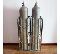 Chariot de réservoir d'oxygène pour porte-bouteilles de gaz, support de cylindre en acier inoxydable 304 robuste avec chaîne de protection, peut contenir 4 réservoirs