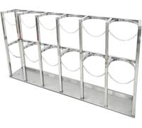 Chariot de réservoir d'oxygène pour porte-bouteilles de gaz, support de cylindre en acier inoxydable 304 robuste avec chaîne de protection, peut contenir 4 réservoirs