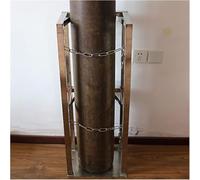 Chariot de réservoir d'oxygène robuste pour stockage de bouteilles de gaz, support de cylindre en acier inoxydable 304 avec chaîne de protection, peut contenir 4 cylindres