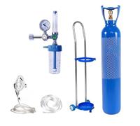 Chariot de réservoir d'oxygène sur roues, ensemble de cylindres d'oxygène médicaux portables, design protecteur, grande capacité, pour voyages/camping-cars/cliniques