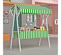 Chariot de restauration ambulant Kiosque commercial vert, auvent extérieur porteur de 150 kg, chariot à fleurs promotionnel de 200 cm de hauteur(160x60x200 cm(63x23.6x78.7 in))
