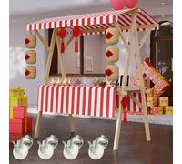 Chariot de restauration ambulant Stand mobile pliable, présentoir de 120 à 150 cm de long for vendeurs ambulants, for marchés, kiosque en bois de 195 cm de haut(Red,120x60x195cm(47.2x23.6x76.8in))