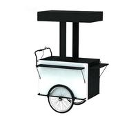 Chariot de Restauration Mobile à 3 Roues, Chariots de Vente de Nourriture en Fer, Grand vélo de Restauration avec boîte de Rangement, véhicule de marché à Vendre, Fleurs, Boissons(E)