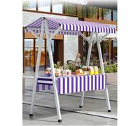 Chariot de Restauration Mobile à roulettes, présentoir de marché extérieur, étagères modulaires pour Food Truck, Violet, 110 x 60 x 200 cm, idéal pour Les Festivals gastronomiques.
