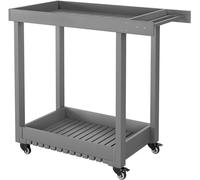 Chariot de salle à manger en polyéthylène haute densité, table de gril mobile à double étagère, chariot portable de voiture avec 4 roues, avec porte-serviettes, organisateur de rangement multifonction