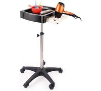 Chariot de salon à 5 roues - Chariot multifonction en acier inoxydable avec plateau pour coiffeurs et spas de beauté - Durable et polyvalent pour un usage professionnel