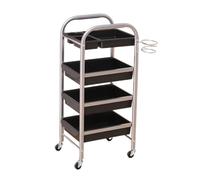 Chariot De Salon Coiffure, Chariot Rangement Roulant À 4 Niveaux, Support Pousser For Instruments, For Salle Bain, Bureau(Color 2,Roller 1)