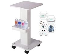 Chariot de Salon de Beauté Portable en ABS - Compartiment de Rangement avec Roue de Frein pour Instruments de Beauté et à des Fins Médicales