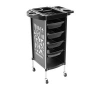 Chariot de salon de coiffure à 6 étages avec étagères extensibles - Chariot de coiffeur professionnel avec 4 tiroirs et roues silencieuses - Pour salon de beauté et ongles (34 x 37 x 88 cm)