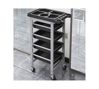 Chariot de salon Poussette de coiffure, chariot à outils salon, support rangement multifonctionnel, main teinture chaud(Silver)