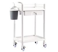 Chariot de salon roulant à 2 niveaux avec roulettes - Chariot utilitaire portable pour spa de beauté, chariot de cuisine, assemblage facile, idéal pour les services de salon mobile et la collecte des