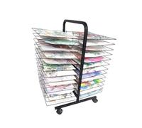 Chariot de séchage double face avec 26 étagères amovibles, pour œuvres d'art, salles de xpositions