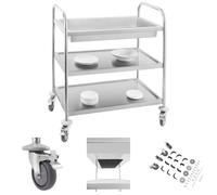 Chariot de serveur Royal Catering en acier inoxydable - 3 étagères