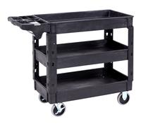 Chariot de service 103x43,5x85,7cm - Chariot de débarrassage 249kg capacité de charge - Chariot - Chariot polyvalent en polypropylène - 3 compartiments - Chariot de cuisine - Roues pivotantes - Chario