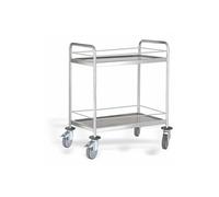 Chariot de Service 2 Plateaux avec Galerie L 880 mm - - Inox