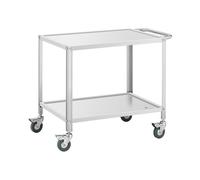 Chariot de service - 2 plateaux plats - 80 x 57 x 3,5 cm - Écart entre les niveaux 53 cm - 100 kg - Royal Catering RCGW 12