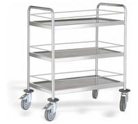 Chariot de Service 3 Plateaux avec Galerie L 880 mm - Pujadas - Inox G