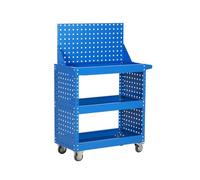 Chariot de service à outils de garage avec roues verrouillables, nizer de rangement robuste, capacité de 200 kg, établi mobile pour l'entretien et la réparation automobile (67 x 40 x 76 cm)