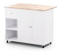 Blumfeldt Chariot de cuisine – Desserte à roulettes extensible, 1 tiroir, 2 portes, étagères