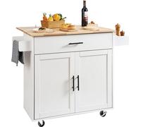 Chariot de service Chariot de cuisine 1190 x 695 x 905 mm, capacité de charge 90,7 kg Ilot de cuisine, chariot de cuisine avec porte-serviettes & 1 tiroir, armoire à micro-ondes Chariot de cuisine en